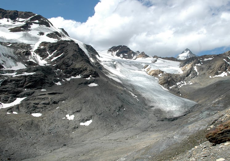 Der Rückgang eines Gletschers ist ein Zeichen für den Klimawandel