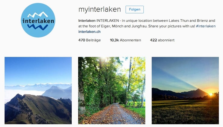 Instagram Account Interlaken Tourismus