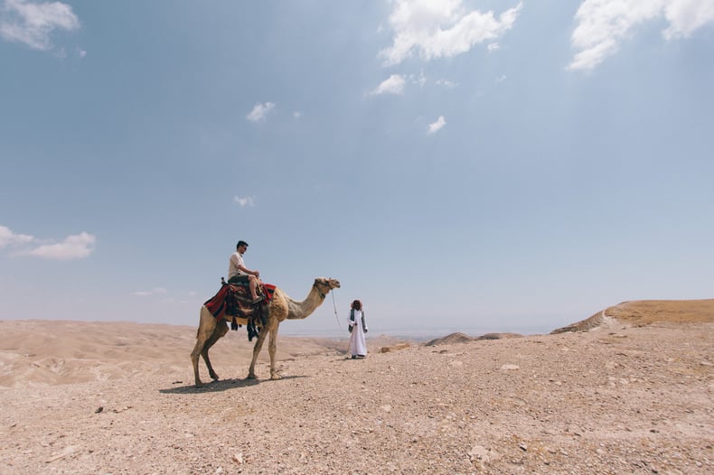 Camel ride in the desert