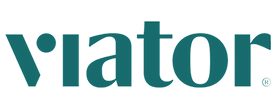 Viator logo, featuring the word "viator" written in a dark teal, stylized lowercase serif font with a registration symbol. Viator logo, featuring the word "viator" written in a dark teal, stylized lowercase serif font with a registration symbol.